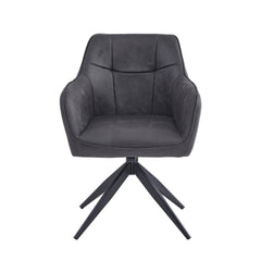 Lungo Eetkamerstoel - Antraciet Microfiber - Draaibaar - 180°