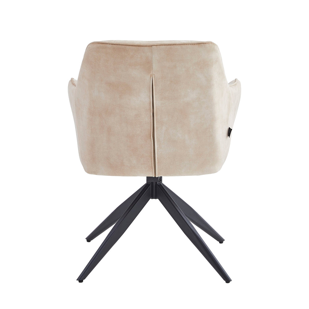 Sedia da pranzo Lungo - Velluto Adore beige - Girevole a 180°