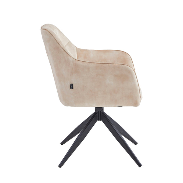 Lungo Eetkamerstoel - Beige Adore Velvet - Draaibaar 180°