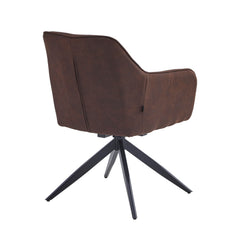 Lungo Sedia Da Pranzo - Microfibra Marrone - Girevole - 180°