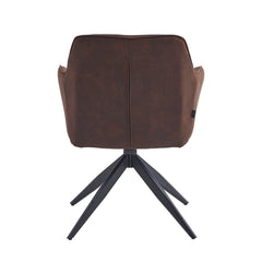 Lungo Sedia Da Pranzo - Microfibra Marrone - Girevole - 180°
