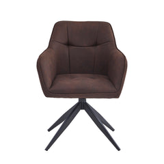 Lungo Sedia Da Pranzo - Microfibra Marrone - Girevole - 180°