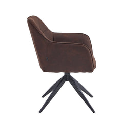 Lungo Sedia Da Pranzo - Microfibra Marrone - Girevole - 180°