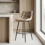 Manila Barhocker - Beige Mikrofaser