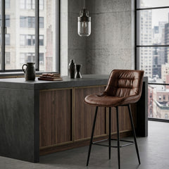 Tabourets de bar Manila - Microfibre marron
