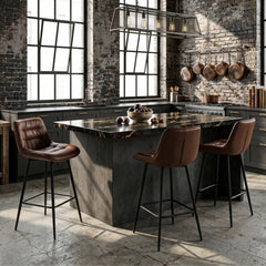 Tabourets de bar Manila - Microfibre marron