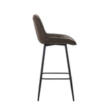 Manila Bar Stools - Dark Brown Microfiber