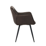 Manila Esszimmerstuhl - Dunkelbraune Mikrofaser