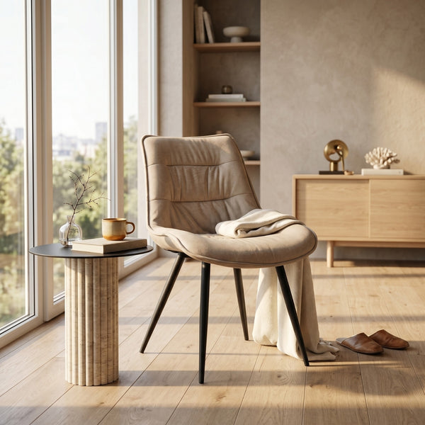 Manila Sedia Da Pranzo - Microfibra Beige