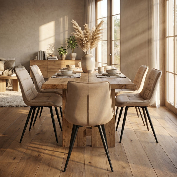 Manila Sedia Da Pranzo - Microfibra Beige