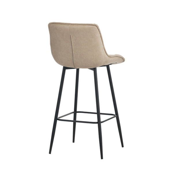 Manila Bar Stools - Beige Microfiber