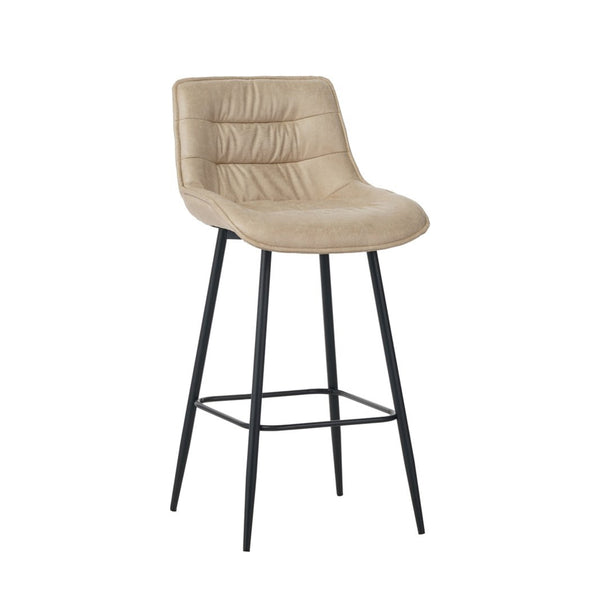 Manila Bar Stools - Beige Microfiber
