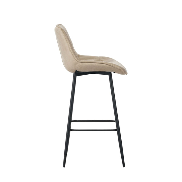 Manila Bar Stools - Beige Microfiber