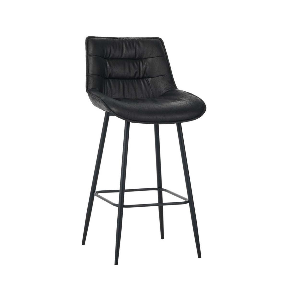Manila Bar Stools - Black Microfiber