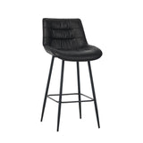 Manila Bar Stools - Black Microfiber