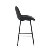 Manila Bar Stools - Black Microfiber