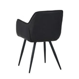 Manila Eetkamerstoel - Zwart Microfiber