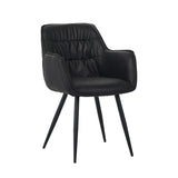 Manila Eetkamerstoel - Zwart Microfiber