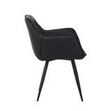 Manila Eetkamerstoel - Zwart Microfiber