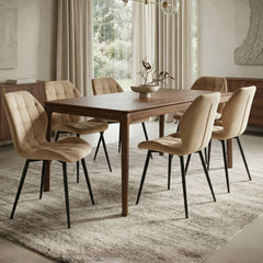 Manny Sedia Da Pranzo - Velluto Beige