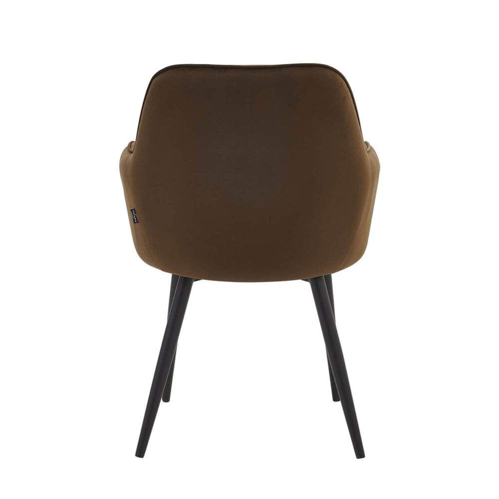 Chaise de salle à manger Melissa - Velours marron