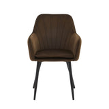 Chaise de salle à manger Melissa - Velours marron