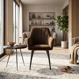 Chaise de salle à manger Melissa - Velours marron