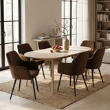 Chaise de salle à manger Melissa - Velours marron