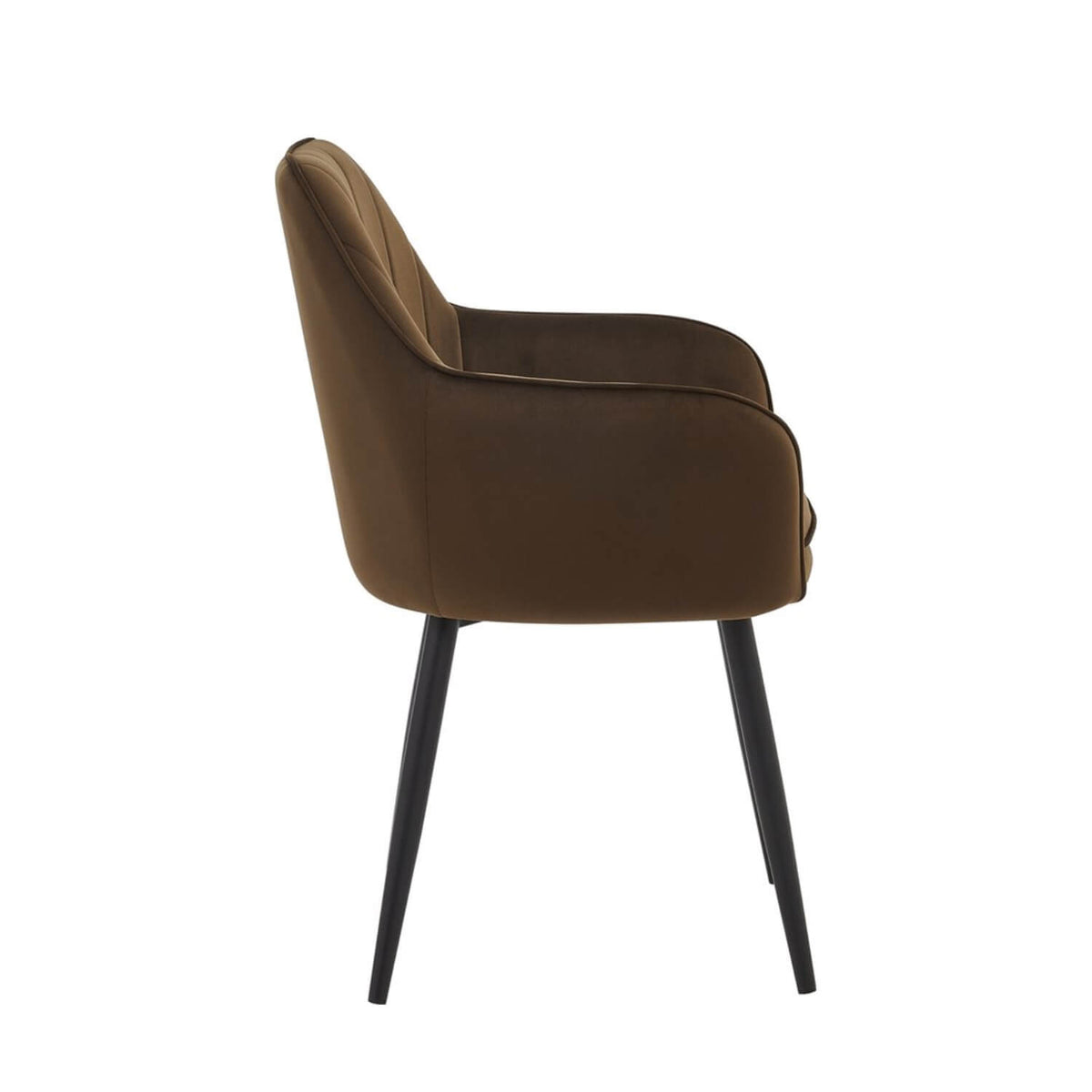 Chaise de salle à manger Melissa - Velours marron