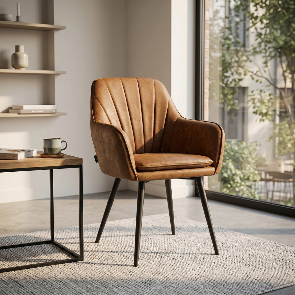 Melissa Eetkamerstoel - Cognac Microvezel