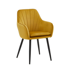 Melissa Dining Chair - Ochre Yellow Velvet