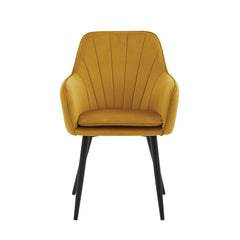 Melissa Dining Chair - Ochre Yellow Velvet