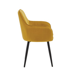 Melissa Dining Chair - Ochre Yellow Velvet