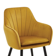 Melissa Dining Chair - Ochre Yellow Velvet