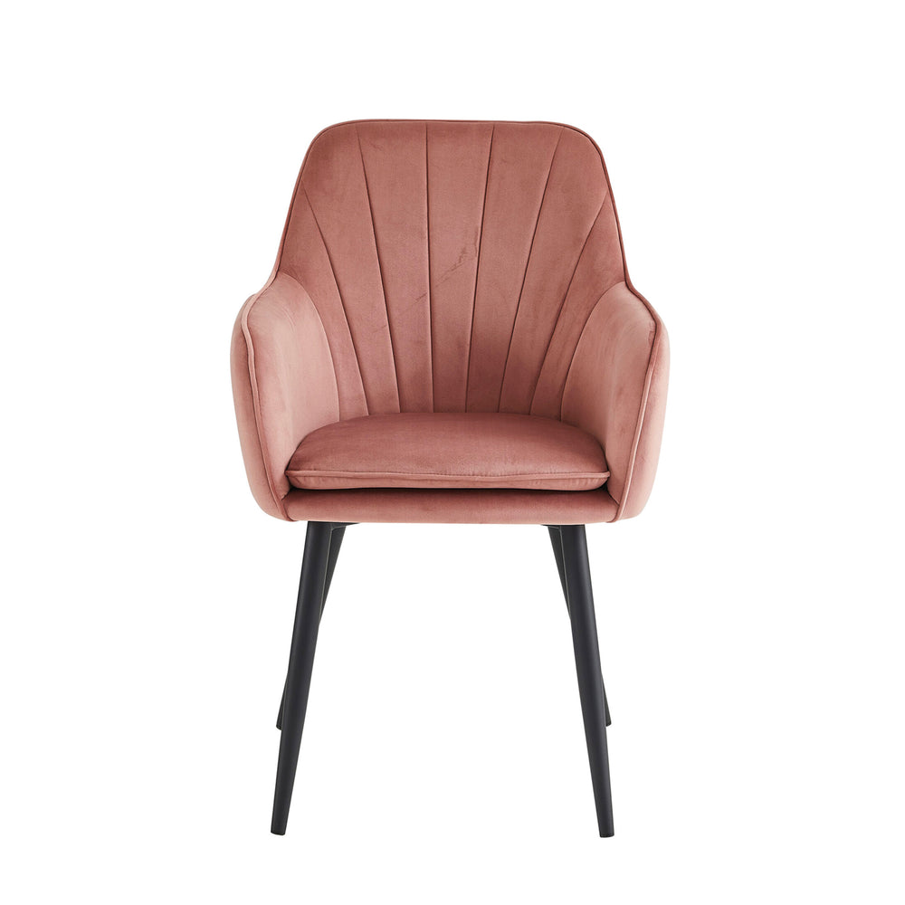 Chaise de salle à manger Melissa - Velours rose