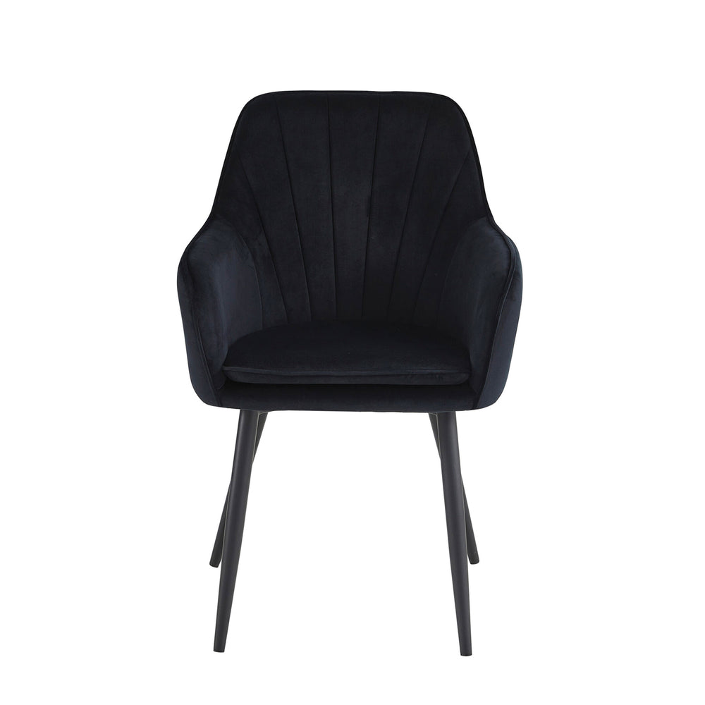 Chaise de salle à manger Melissa - Velours noir