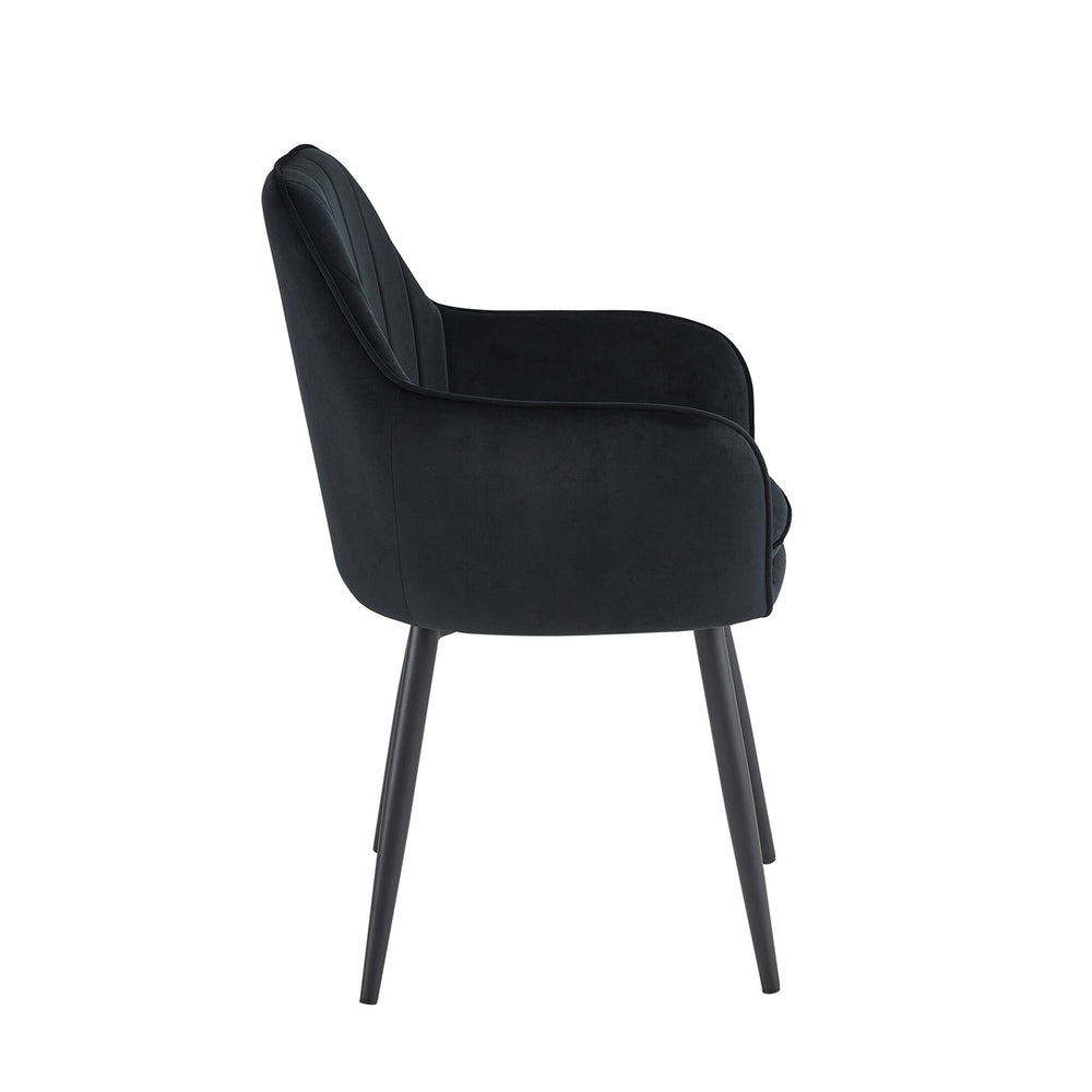 Chaise de salle à manger Melissa - Velours noir