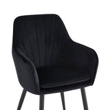 Chaise de salle à manger Melissa - Velours noir