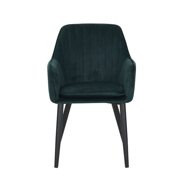 Chaise de salle à manger Melly - Velours vert