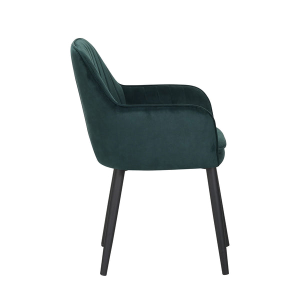 Chaise de salle à manger Melly - Velours vert