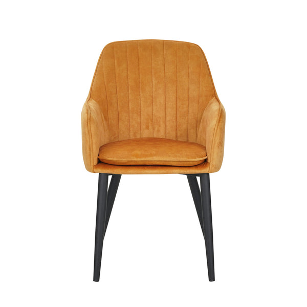 Chaise de salle à manger Melly - Velours Adore jaune ocre