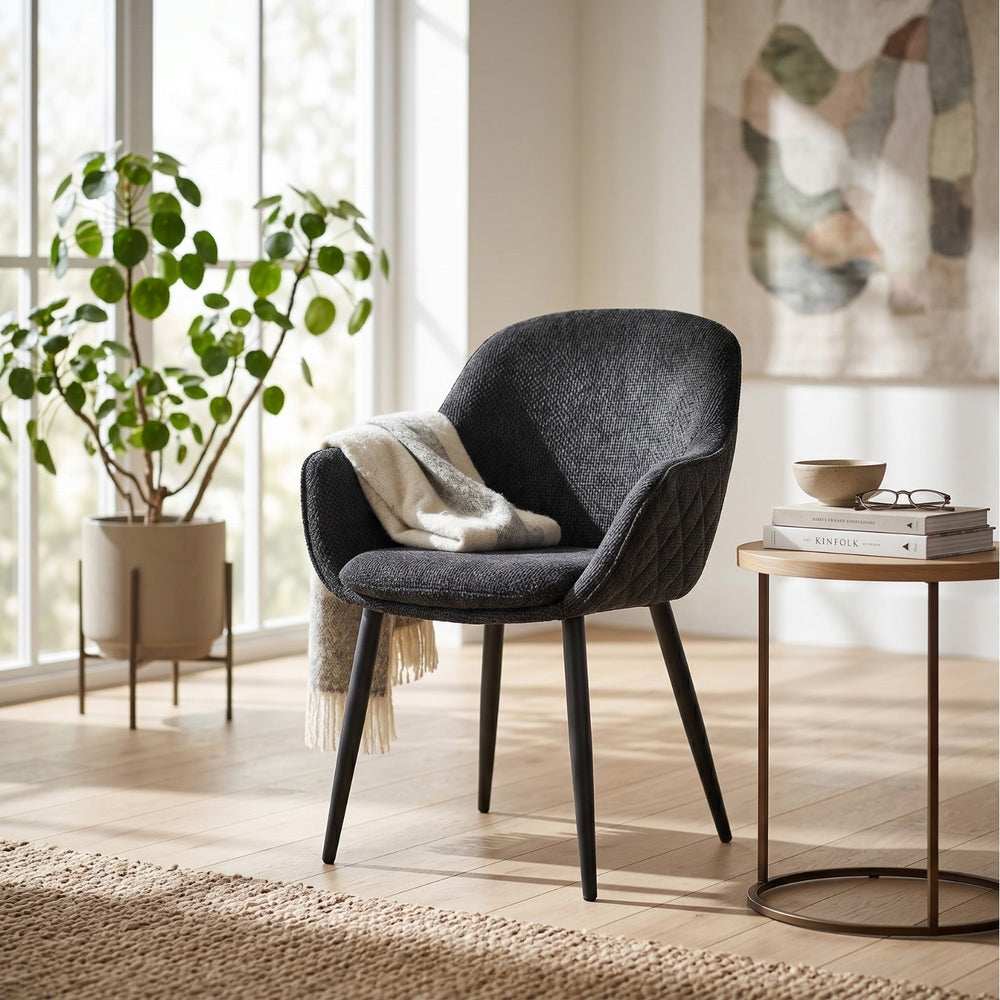 Chaise de salle à manger Metropol - Lin noir