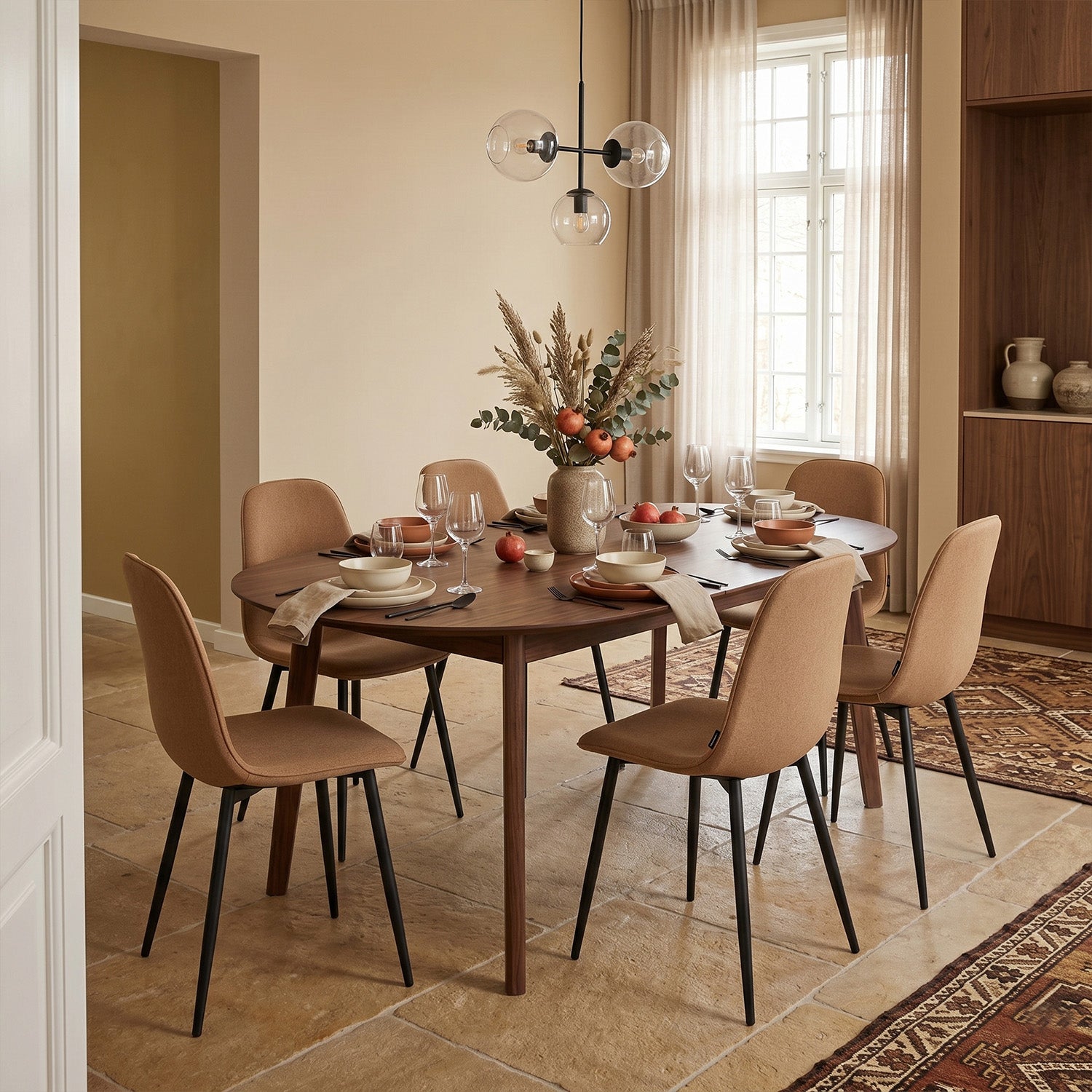 Sedia da Pranzo Mira - Lino Marrone