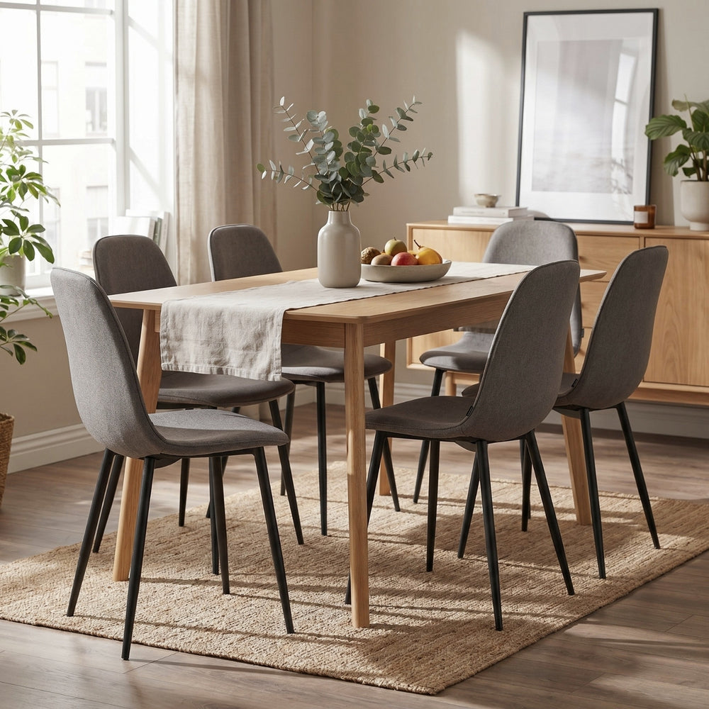 Sedia da pranzo Mira - Lino grigio