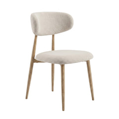 Nara Dining Chair - Beige - Beige Metal Legs