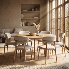 Nara Dining Chair - Beige - Beige Metal Legs