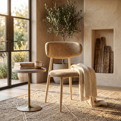 Nara Eetkamerstoel - Taupe - Beige Metalen Poten