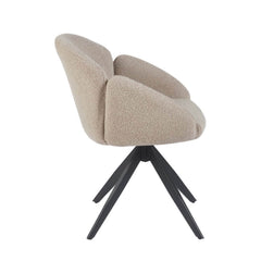 Nes Eetkamerstoel - Beige Boucle - Draaibaar - 180° - Met Return Memory Functie