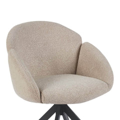 Nes Eetkamerstoel - Beige Boucle - Draaibaar - 180° - Met Return Memory Functie