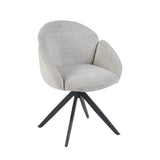 Nes Esszimmerstuhl – Ecru Bouclé-Stoff – Drehbar – 180° – Mit Return-Memory-Funktion